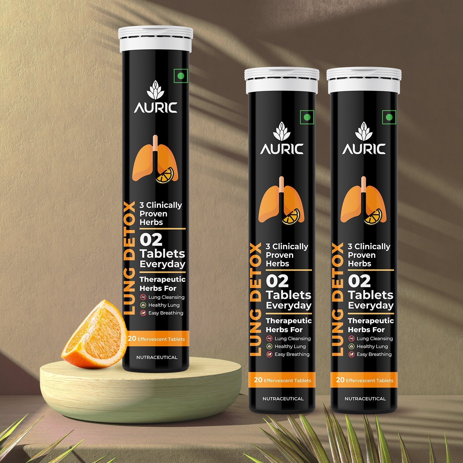 Auric Lung Detox Effervescent Tablet Drop Fizz & Drink